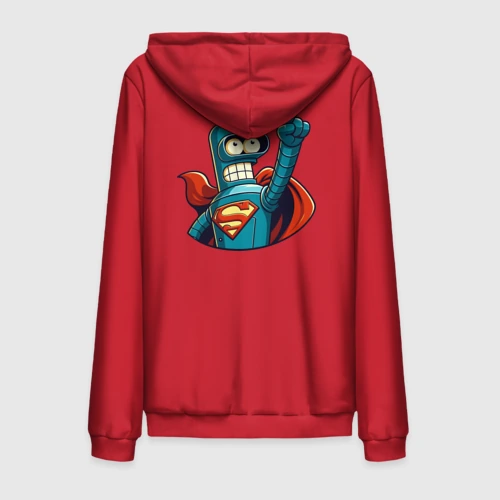 Мужская толстовка на молнии хлопок Super Bender - ai art collab meme