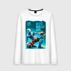 Мужской лонгслив хлопок Bender bending robot - mixed martial arts