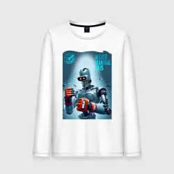 Мужской лонгслив хлопок Bender bending robot - mixed martial artist