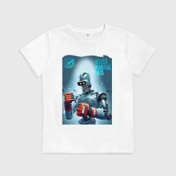 Детская футболка хлопок Bender bending robot - mixed martial artist