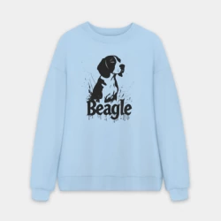 Мужской свитшот oversize без начеса хлопок Бигль в черной краске