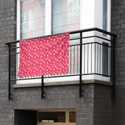 Флаг-баннер Красный узор в горошек с цветами ретро - фото 2