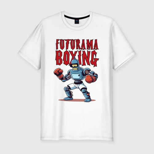 Мужская футболка хлопок Slim Bender bending robot - Futurama boxing