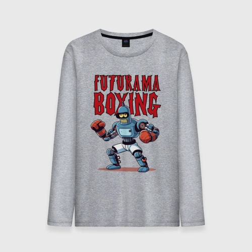 Мужской лонгслив хлопок Bender bending robot - Futurama boxing