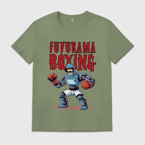 Мужская футболка хлопок Bender bending robot - Futurama boxing