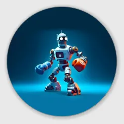Круглый коврик для мышки Bender bending robot - boxing team