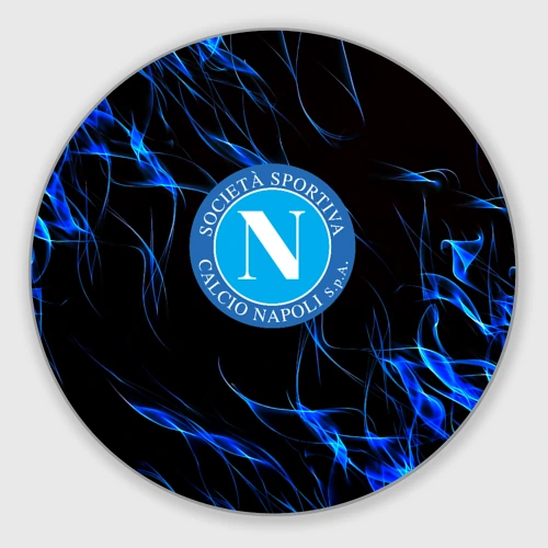 Круглый коврик для мышки Napoli blue flame