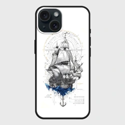 Чехол силиконовый для Apple iPhone 15 матовый Корабль - иллюстрация