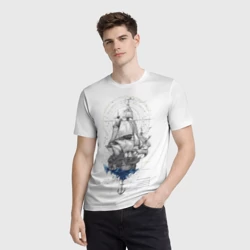 Мужская футболка 3D Корабль - иллюстрация - фото 2