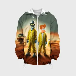 Детская куртка 3D Bender and Fry - Breaking bad ai art collab