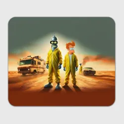 Прямоугольный коврик для мышки Bender and Fry - Breaking bad ai art collab