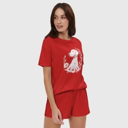 Женская пижама с шортиками хлопок Веймаранер в цветах - фото 2