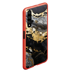 Чехол для Honor 20 Черный серый золотой мрамор - фото 2