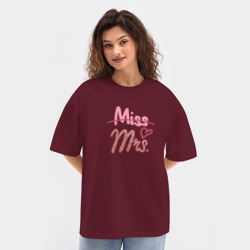 Женская футболка Oversize хлопок texturе Теперь миссис - фото 2