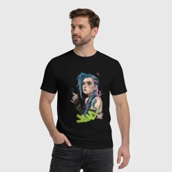 Мужская футболка хлопок Джинкс Аркейн - фото 2