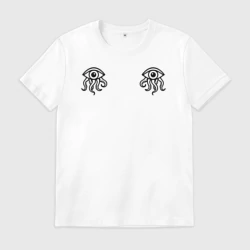 Мужская футболка хлопок Иной взгляд - два глаза осьминога 