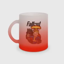 Кружка матовая стеклянная Fallout - atomic explosion