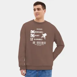 Мужской свитшот oversize без начеса хлопок Режим самбиста - фото 2