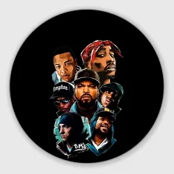 Круглый коврик для мышки Rap singers
