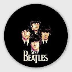 Круглый коврик для мышки The Beatles faces 