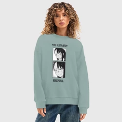 Женский свитшот oversize без начеса хлопок Что сделано - фото 2