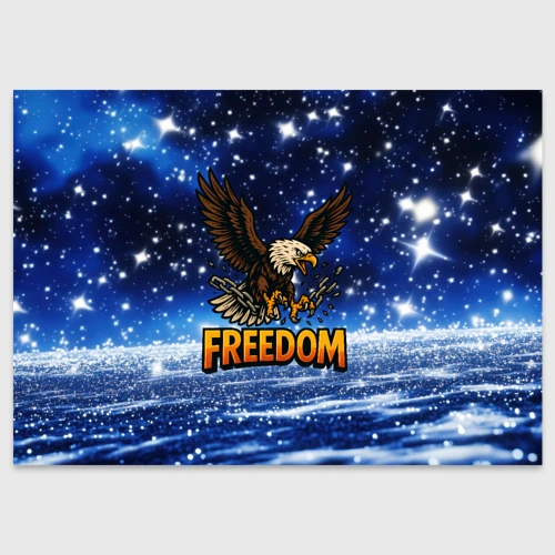 Поздравительная открытка Freedom - орел разрывает цепи