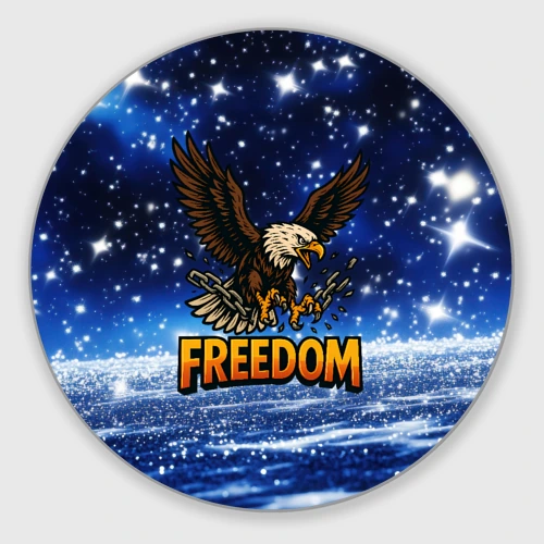 Круглый коврик для мышки Freedom - орел разрывает цепи