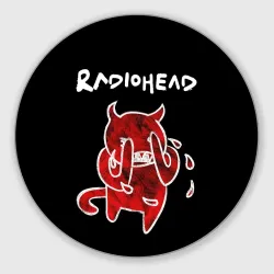 Круглый коврик для мышки Radiohead red minotaur 