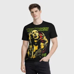 Мужская футболка 3D Marilyn Manson tattoo - фото 2