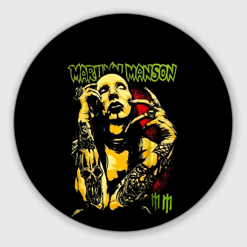 Круглый коврик для мышки Marilyn Manson tattoo