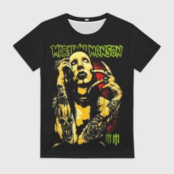 Женская футболка 3D Marilyn Manson tattoo