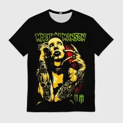 Мужская футболка 3D Marilyn Manson tattoo