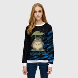 Женский свитшот 3D Тоторо под дождем - фото 2