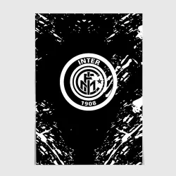 Постер Inter белые штрихи красок