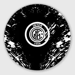Круглый коврик для мышки Inter белые штрихи красок