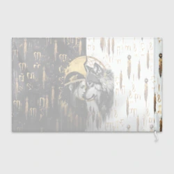 Флаг 3D Волк и девушка индеец как инь янь - фото 2