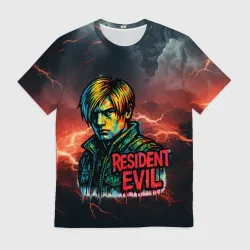 Мужская футболка 3D Леон Кеннеди Resident Evil