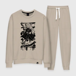 Женский костюм хлопок Девушка с косой - слэшер