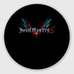 Круглый коврик для мышки Devil may cry 5 лого