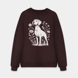 Мужской свитшот oversize без начеса хлопок Курцхаар среди ромашек