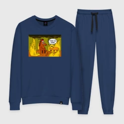 Женский костюм хлопок Новогодняя лошадь - this is fine - конь в огне мем