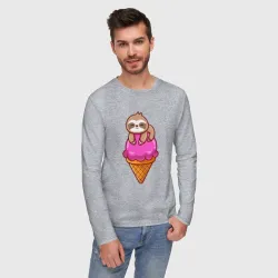 Мужской лонгслив хлопок Ice cream sloth - фото 2