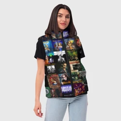 Женский жилет утепленный 3D Король и Шут - обложки альбомов и песен - фото 2