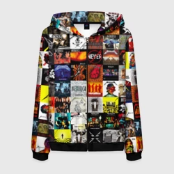 Мужская толстовка 3D на молнии Metallica - обложки альбомов и песен