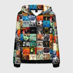 Мужская толстовка 3D на молнии Nirvana - обложки альбомов и песен