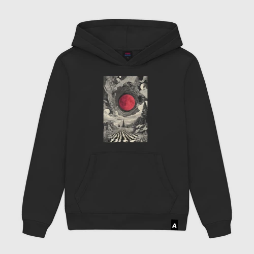 Мужская толстовка хлопок Red moon сюрреализм пейзаж космоса