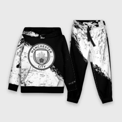 Детский костюм с толстовкой 3D Манчестер сити черно белые краски