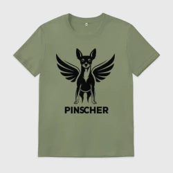 Мужская футболка хлопок Пинчер с крыльями