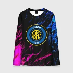 Мужской лонгслив 3D Inter неоновое пламя