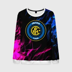 Мужской свитшот 3D Inter неоновое пламя